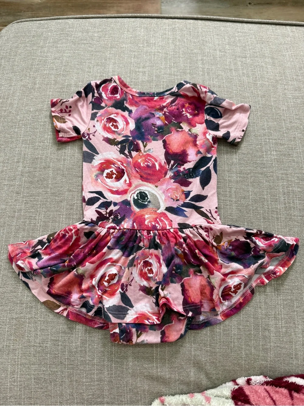 Posh Peanut Dusk Rose short-sleeve twirl skirt bodysuit